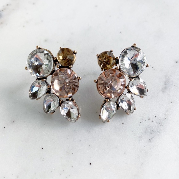 "Emerson" Earrings || Clear Crystal Statement - Picture 4 of 10